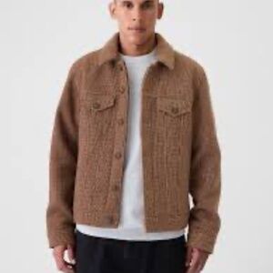 NEW Gap wool houndstooth trucker jacket Medium